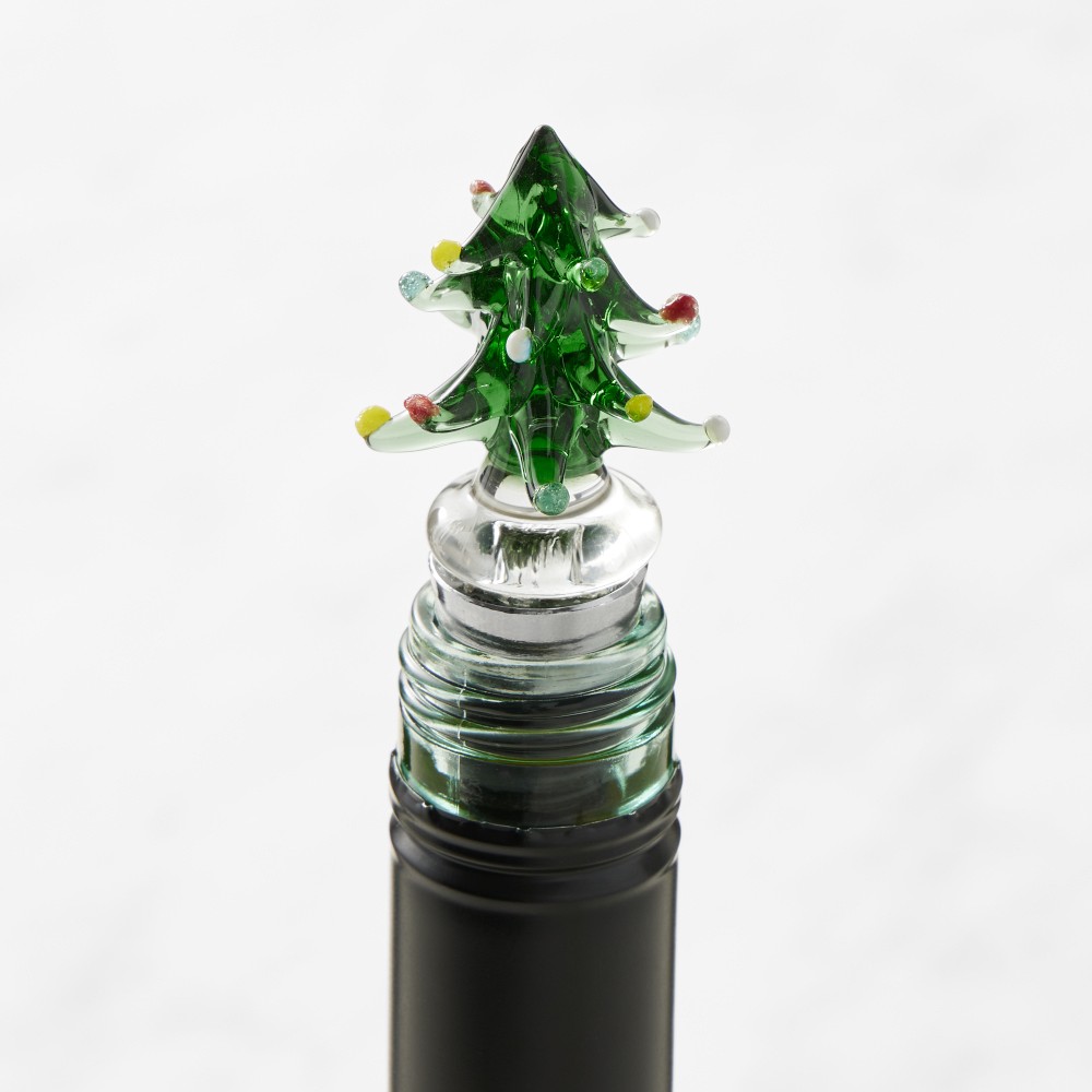 Williams Sonoma Holiday Novelty Wine Stopper - Glass Tree