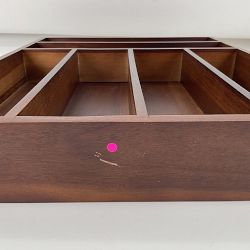 OPEN BOX: Hold Everything Flatware In-drawer Organizer, Walnut Finish, Large