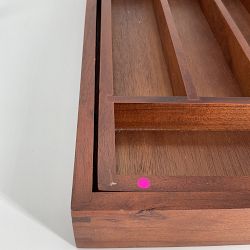 OPEN BOX: Hold Everything Expandable In-Drawer Organizer, Walnut Finish, Small