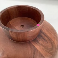 OPEN BOX: Hold Everything Two-Tiered Fruit Bowl, Walnut