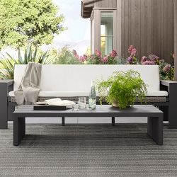 Larnaca Outdoor Slate Grey Metal Coffee Table (48"-63")