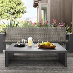 Larnaca Outdoor Slate Grey Metal Square Coffee Table (54")