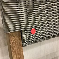 OPEN BOX: Larnaca Outdoor Teak x All Weather Weave Dining Side Chair, Natural