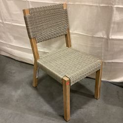 OPEN BOX: Larnaca Outdoor Teak x All Weather Weave Dining Side Chair, Natural