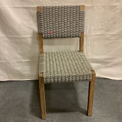 OPEN BOX: Larnaca Outdoor Teak x All Weather Weave Dining Side Chair, Natural