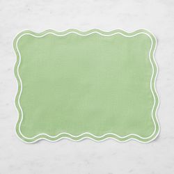 AERIN x Williams Sonoma Scalloped Placemats, Set of 4, Green