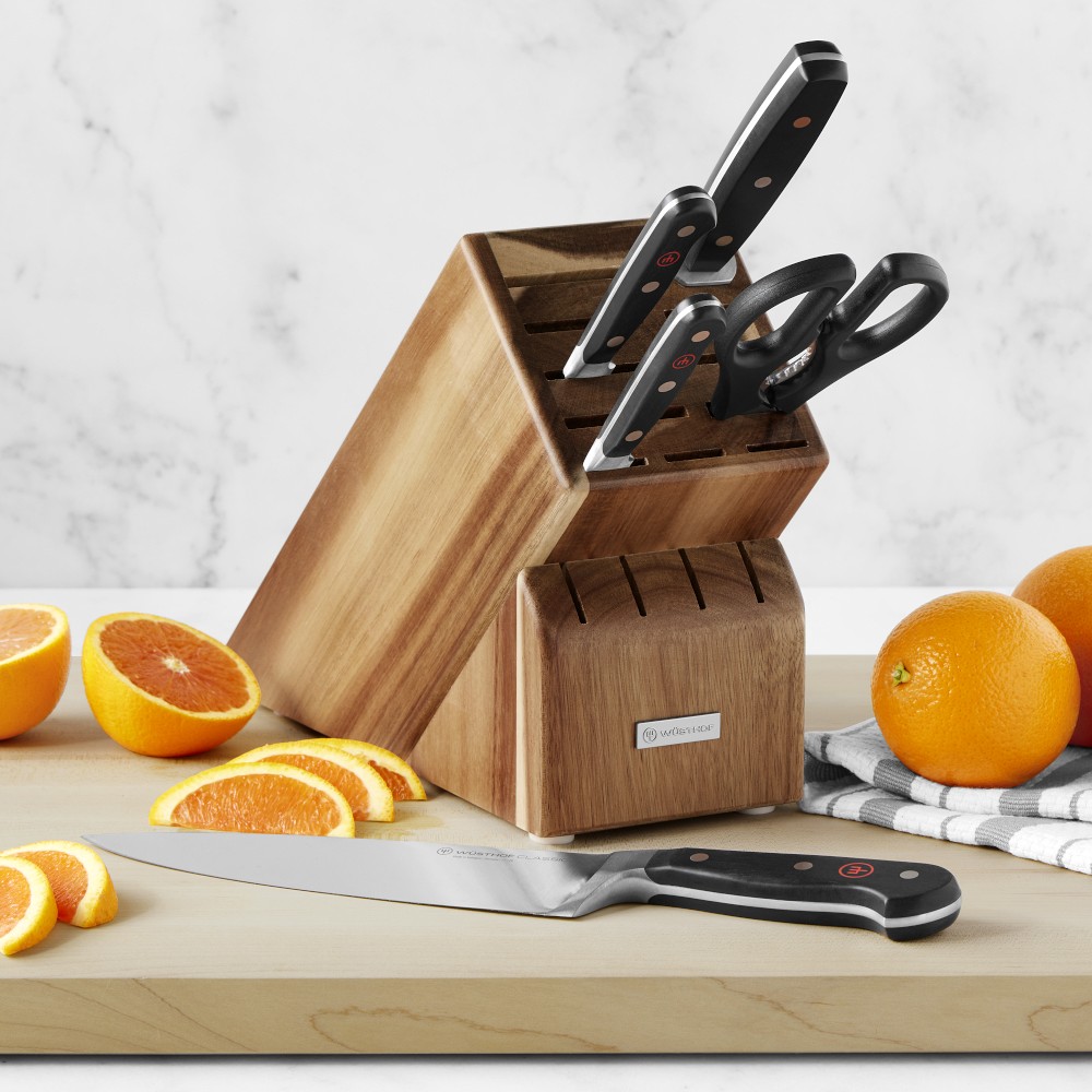 WÜSTHOF Classic Starter Knife Block, Set of 6 - Acacia