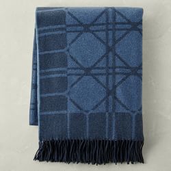 European Novelty Cashmere Throw, Jacquard Bordered Cane