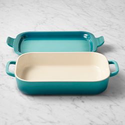 Le Creuset Stoneware Rectangular Baker with Platter Lid, 2 3/4 Qt.