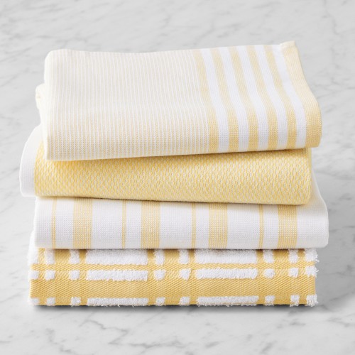 Williams Sonoma Multi-Pack Absorbent Towels, Set of 4, Lemon Yellow