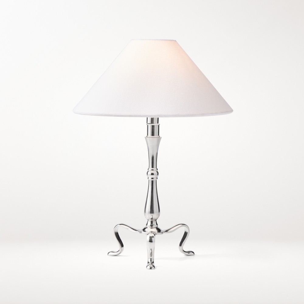 Josh Young x Williams Sonoma Home Lyons Mini Table Lamp - Polished Nickel, 14"