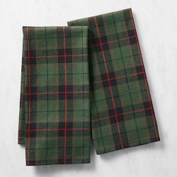 Green Tartan Towels, Set of 2