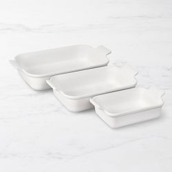 Le Creuset Heritage Open Rectangular Dishes White, Set of 3