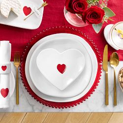 Heart Figural Appetizer Plates