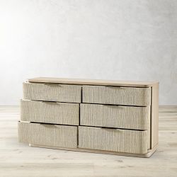 Jonathan Charles Seiche 6-Drawer Grass Cloth Dresser (68")