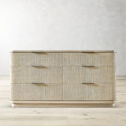 Jonathan Charles Seiche 6-Drawer Grass Cloth Dresser (68")