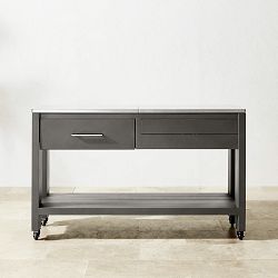 Larnaca Outdoor Slate Grey Metal Prep Table (58")