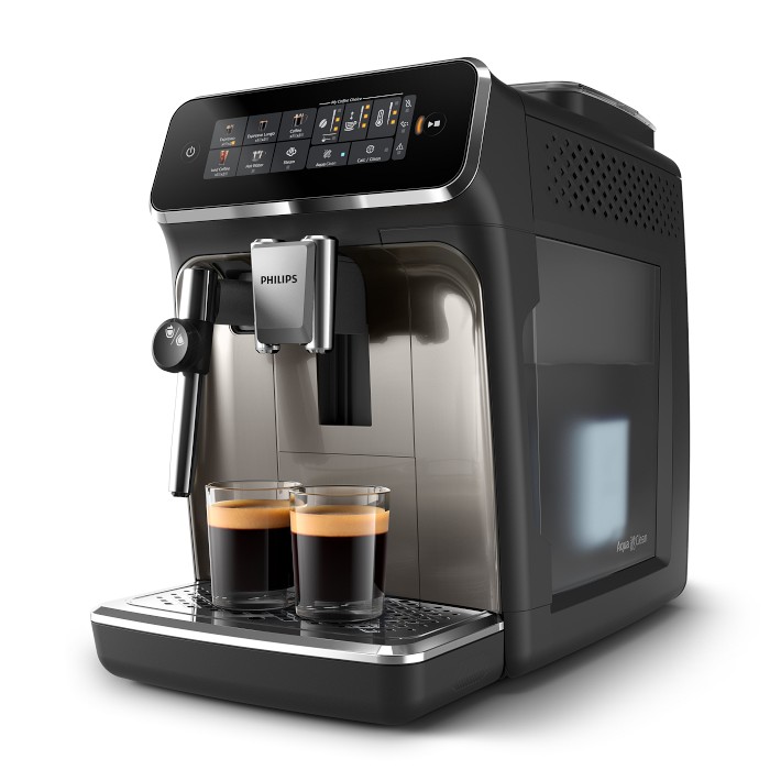 Philips 3300 Series Fully-Automatic Espresso Machine with Milk Frother, Black & Chrome