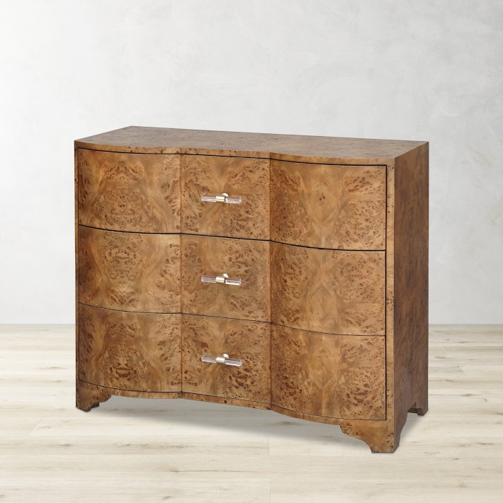 Holland Dresser, Wood, Light Brown Burl, Acrylic | Williams Sonoma, Tan/Natural