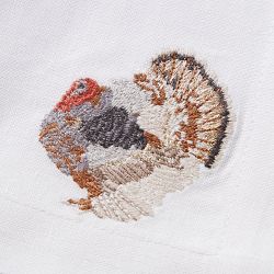 Plymouth Turkey Embroidered Napkins, Set of 4