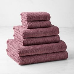 Solid Ribbed 6 Piece Towel Set