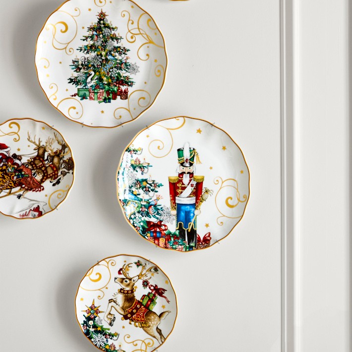 【新品】　WILLIAMS-SONOMA クリスマスプレート Twas the Night Before Christmas Dinner Plate Set - Set of 4