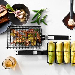 Williams Sonoma Outdoor Cast Iron No-Burn Sauce Pot with Basting Brush