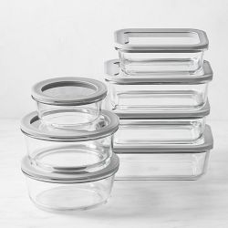 Hold Everything Glass Food Storage Containers with Glass Lids, 14-Piece Set
