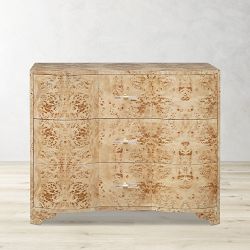 Holland Dresser, Wood, Light Brown Burl, Acrylic