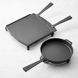 Ooni Cast Iron Skillet & Dual Sided Grizzler Cookware Set with Trivets