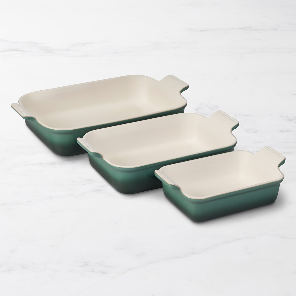 Le Creuset Heritage Open Rectangular Dishes, Set of 3 - Set of 3, Artichaut