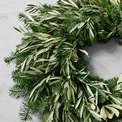 Olive &amp; Greenery Holiday Live Wreath &amp; Garland
