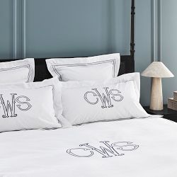 Chambers® Italian Hotel Embroidered Duvet Cover & Shams with Oversized Monogram