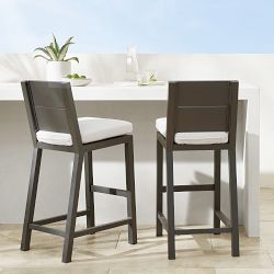 Larnaca Outdoor Slate Grey Metal Bar Stool
