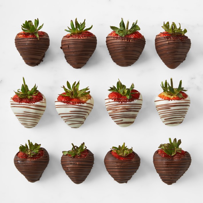Hand Dipped Chocolate Covered Strawberries, Set of 12