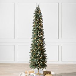 OPEN BOX: Balsam Hill Most Realistic Sonoma Slim Pencil Faux Tree, 7' LED Clear