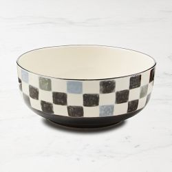MacKenzie-Childs Stoneware Check Serving Bowl, Black