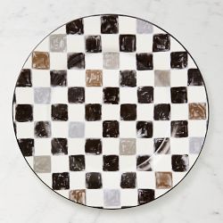 MacKenzie-Childs Stoneware Check Round Platter, Black