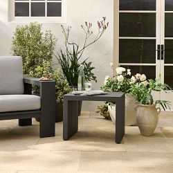 Larnaca Slate Grey Metal Outdoor Side Table (24")