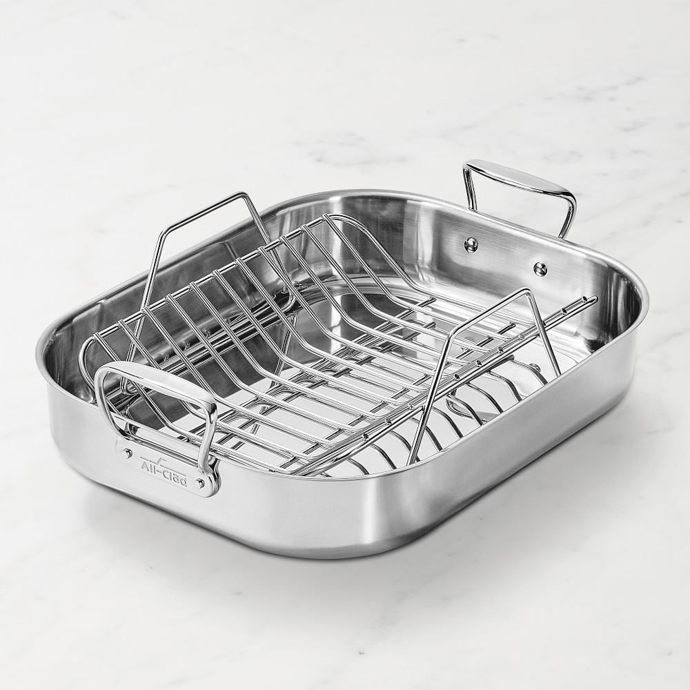 All-Clad Stainless-Steel Roasting Pan with Rack, XXL - XXL w/ Rack