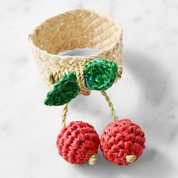 Figural Cherry Napkin Rings, Set of 4