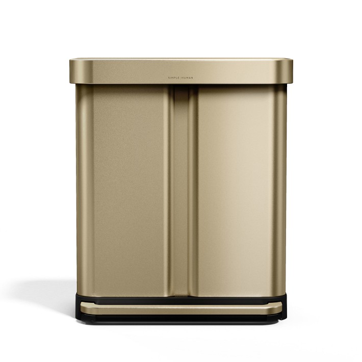 simplehuman Dual Compartment Step Trash Can with Liner Pocket