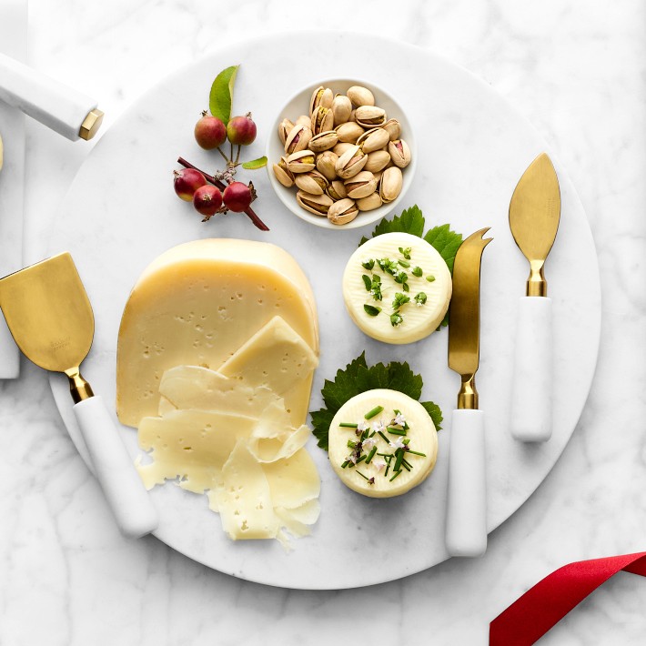 Marble & Brass Cheese Knives - Set of 3 | Cheese Tools | Williams