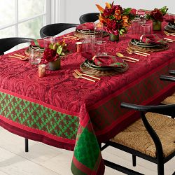 Pomegranate Jacquard Tablecloth, 70" x 108"
