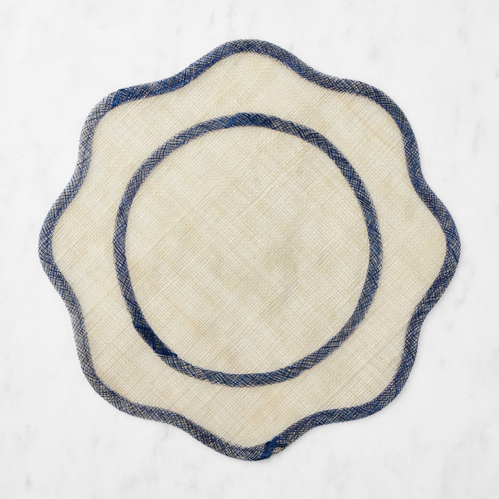 Abaca Round Placemats - Navy