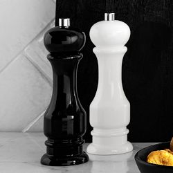 Williams Sonoma Black &amp; White Salt &amp; Pepper Mills Set, 7"