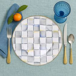 MacKenzie-Childs Sterling Check Dinner Plates