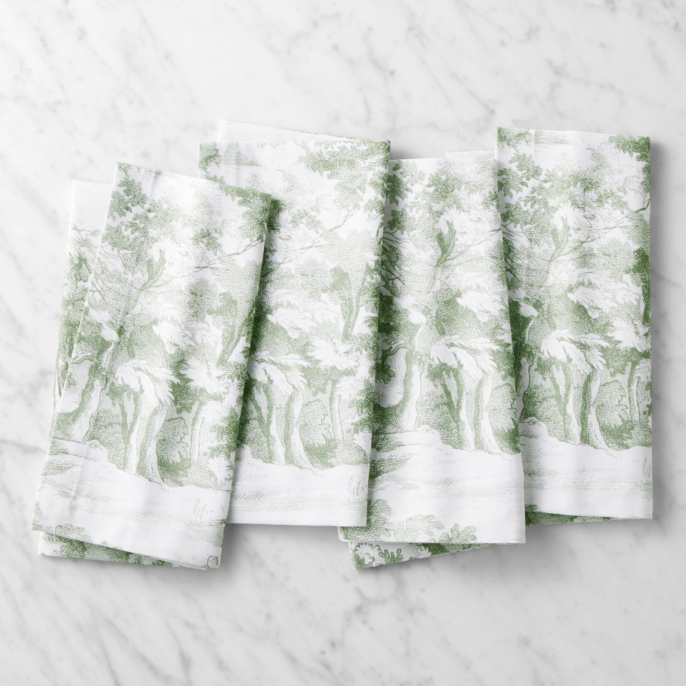 Toile Napkins, Set of 4 - Set of 4, Green