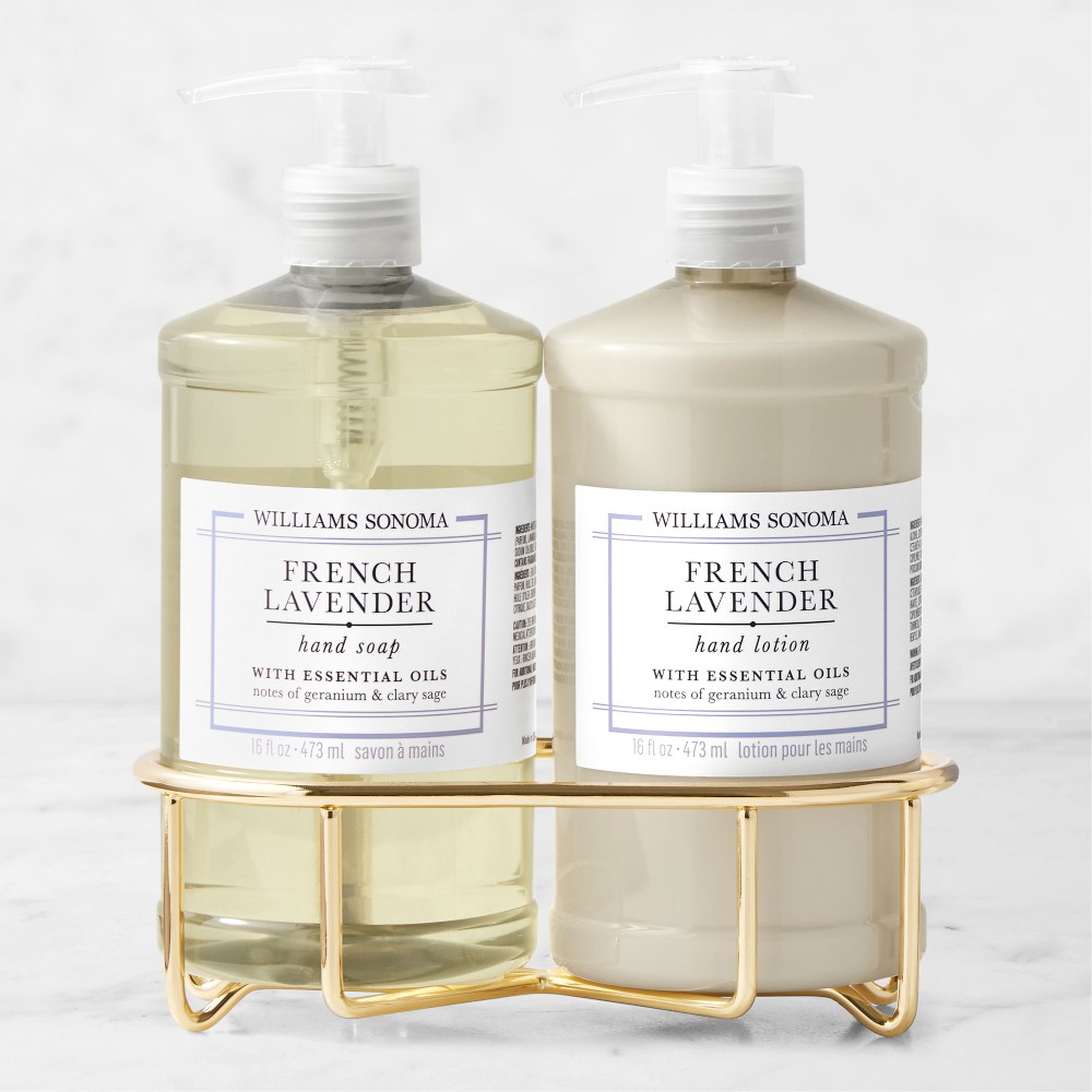Williams Sonoma French Lavender Hand Soap & Lotion 3-Piece Set - Classic, Gold
