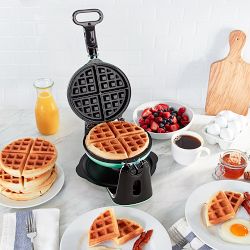 Dash Flip Belgian Waffle Maker Aqua